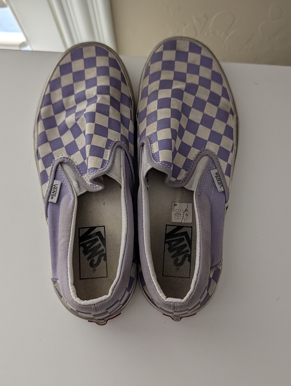 Vans Checkered Purple Classic Slip On Checkerboard SK8, Heather Wms 9 - Picture 5 of 7